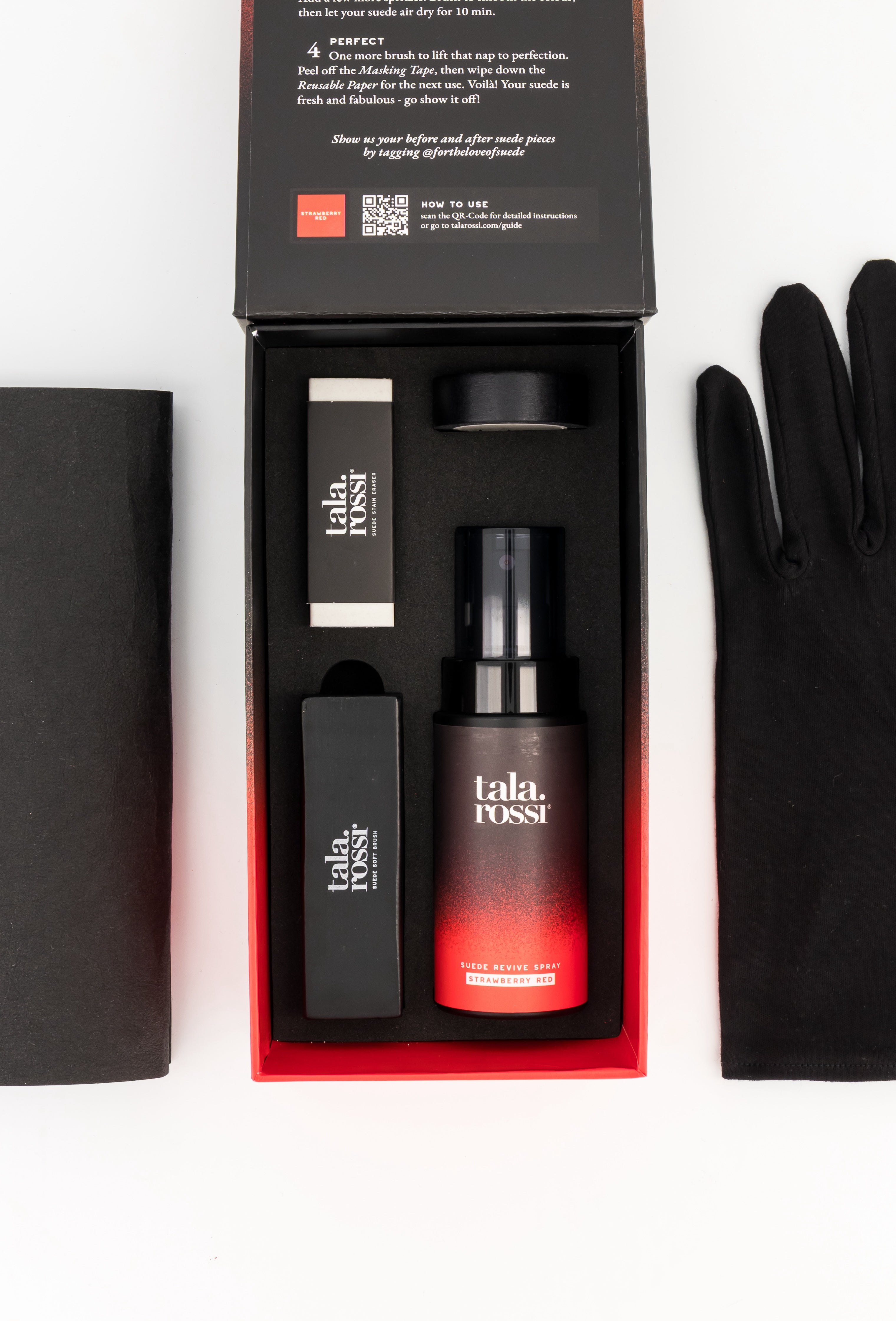 Strawberry Red Suede Care Set